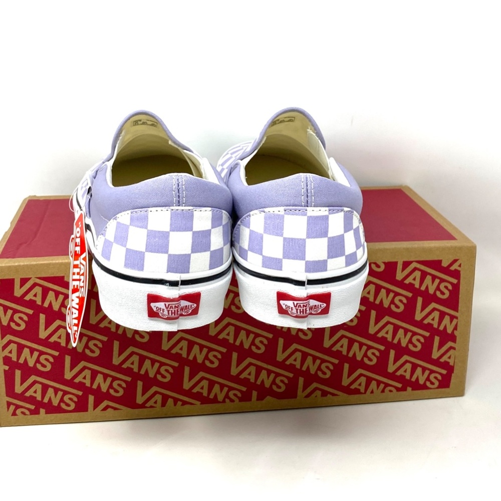 VANS Classic Slip On Checker Lavender Men’s Low Top Canvas Sneakers VN000XG8ARV - Picture 5 of 11